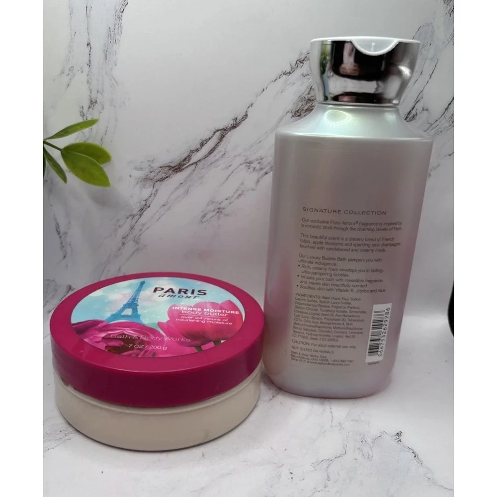Bath & Body Works PARIS AMOUR Signature Bubble Bath 10oz & Body Butter‎ 7oz